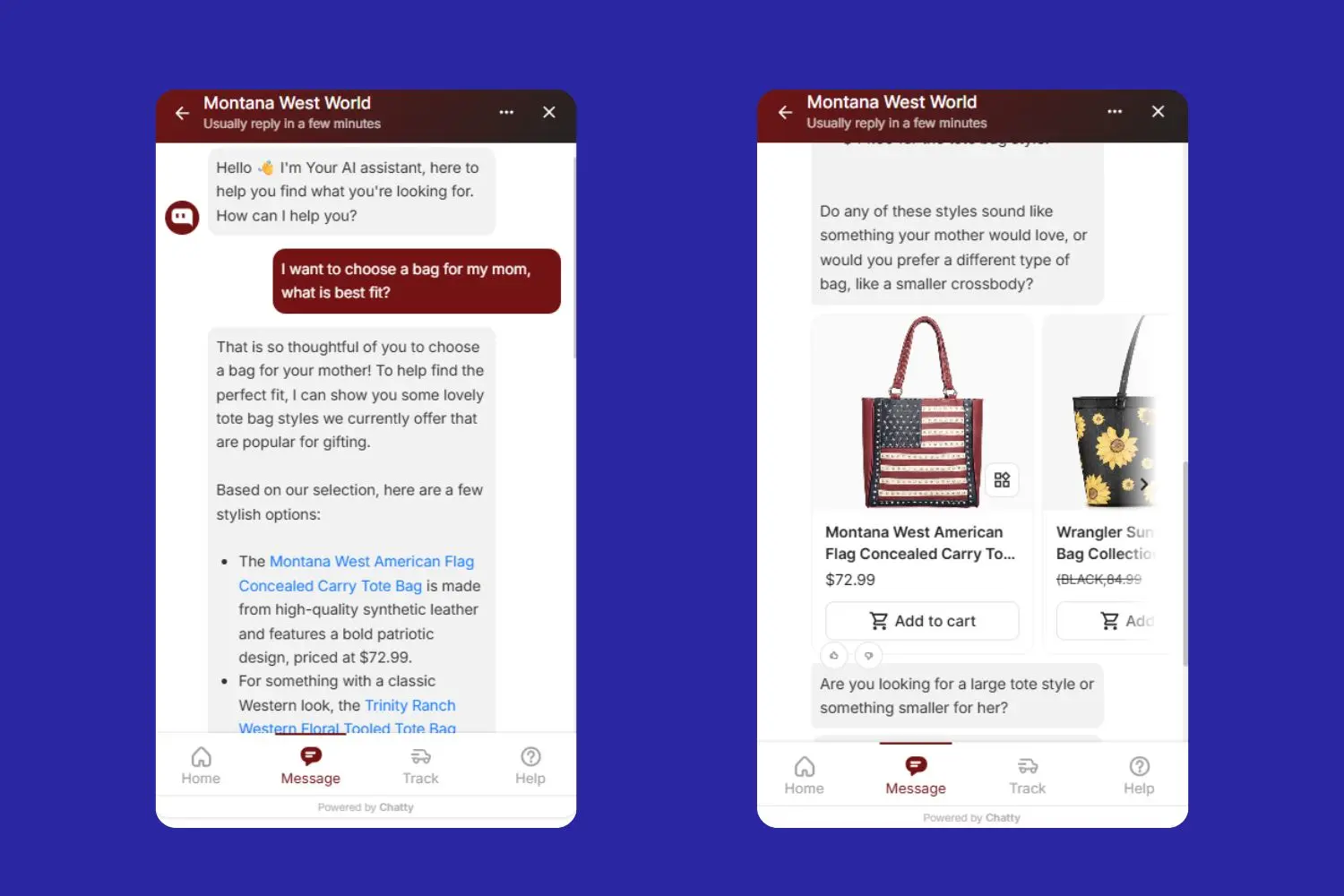 Chat-based recommendations types