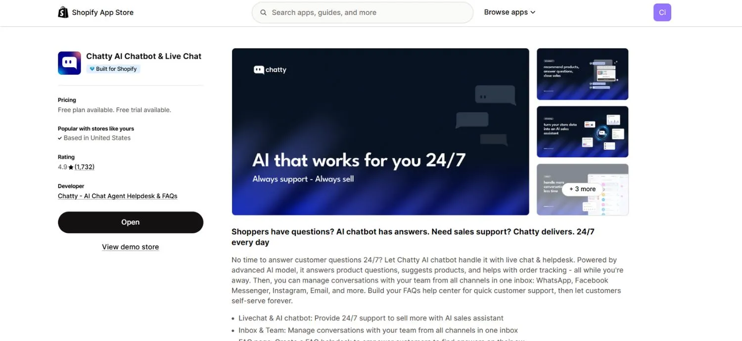 Chatty for chat-based recommendations