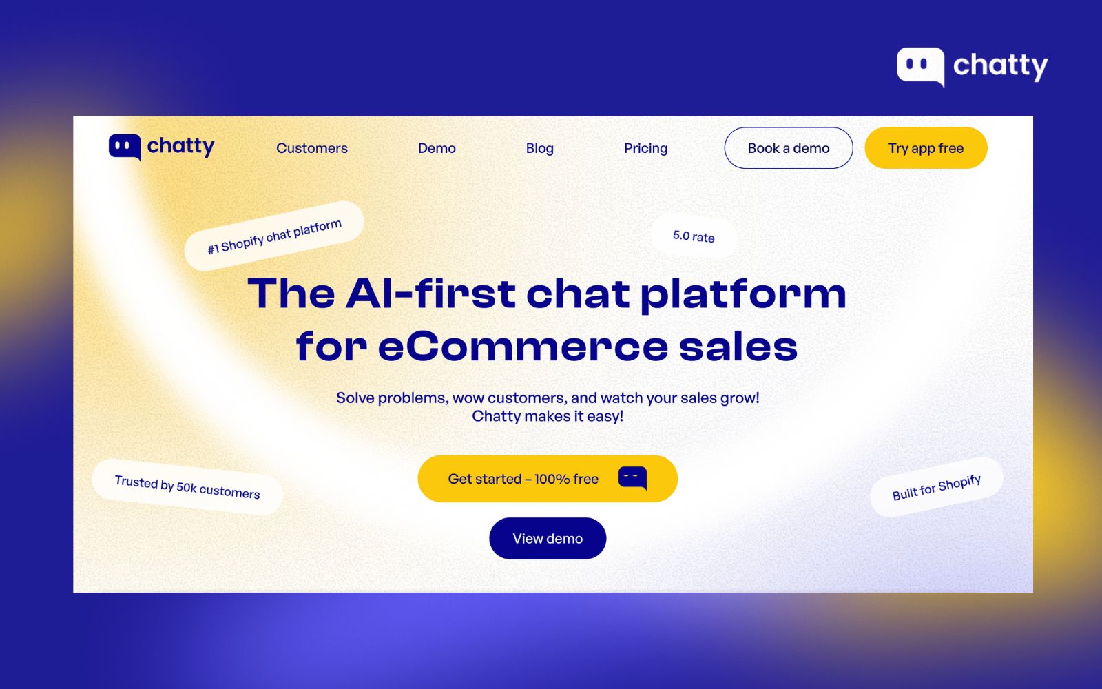 Chatty - the AI first chat platform for ecommerce sales