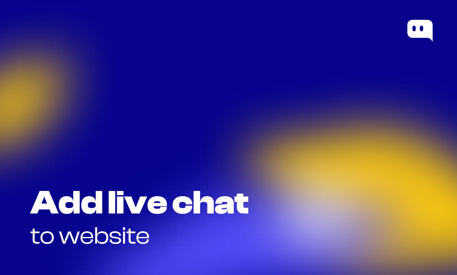 Blog thumbnail with text Add live chat to website on blue-yellow gradient background with Chatty logo