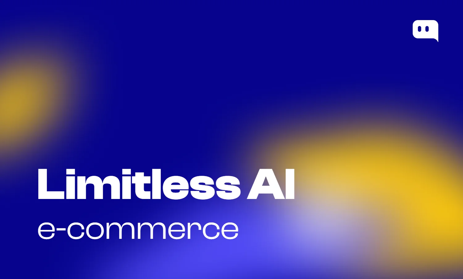 Blog thumbnail with text Limitless AI e-commerce on blue-yellow gradient background with Chatty logo