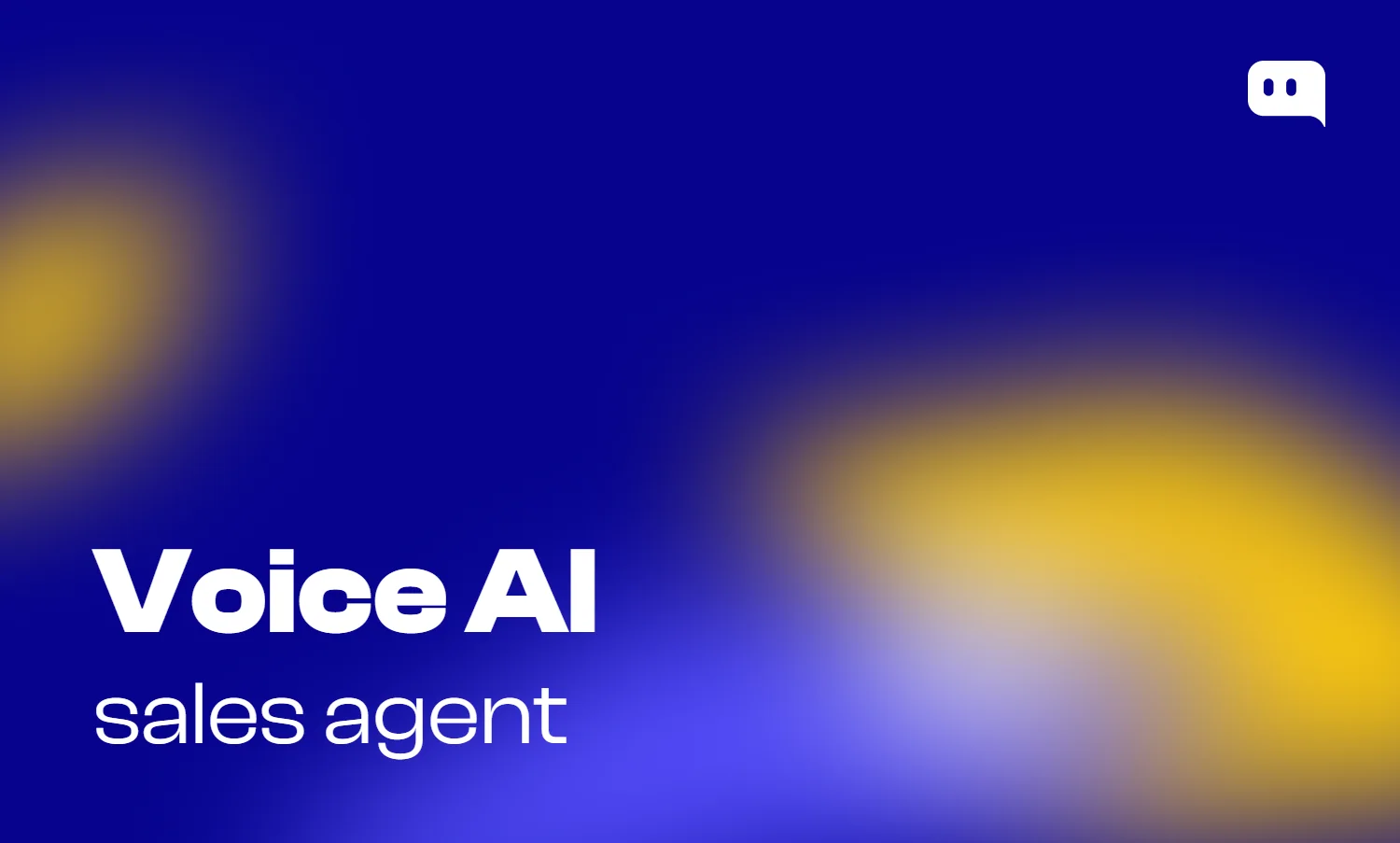Blog thumbnail with text Voice AI sales agent on blue-yellow gradient background with Chatty logo