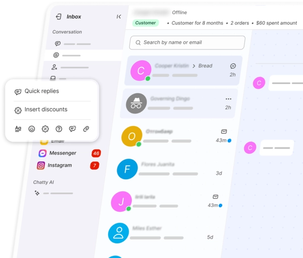 Chatty inbox interface
